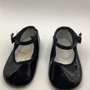 Vintage Lullaby Brand Classic Black Patent Leather Baby Shoes